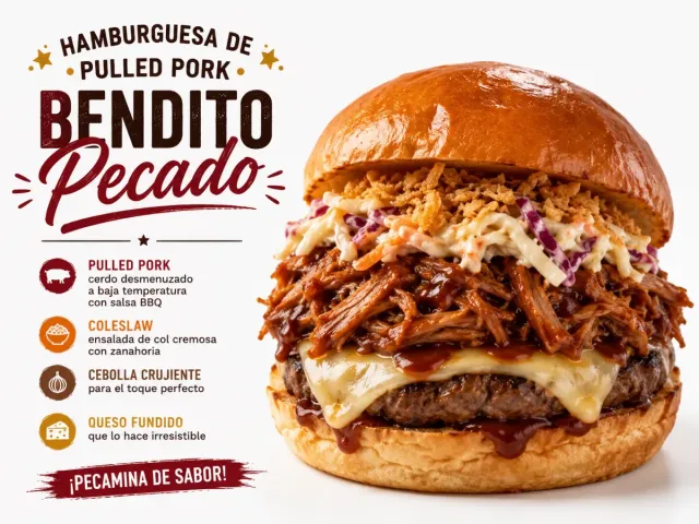Hamburguesa de pulled pork «Bendito Pecado»